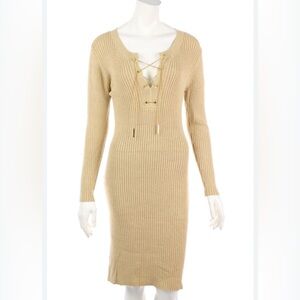 Michael kors Elegant Tan Knit Dress
